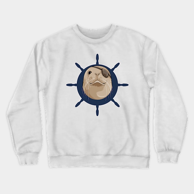 Seal with Ship rudder Crewneck Sweatshirt by Markus Schnabel